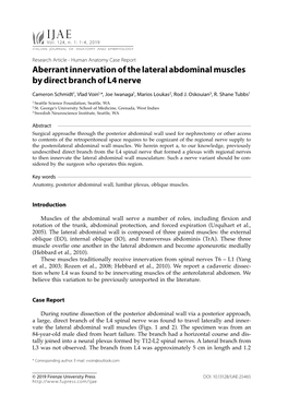 Aberrant Innervation of the Lateral Abdominal Muscles by Direct Branch of L4 Nerve