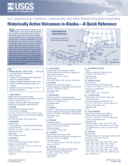 Historically Active Volcanoes in Alaska--A Quick Reference