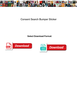Consent Search Bumper Sticker