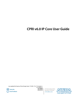 CPRI V6.0 IP Core User Guide
