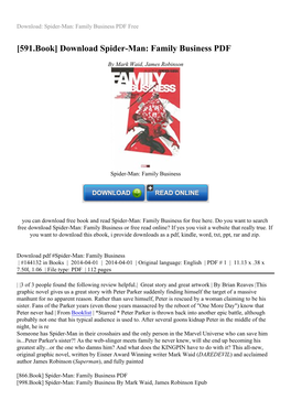 Download Spider-Man: Family Business PDF