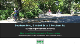 Southern Blvd, E 182Nd St to E Fordham Rd Street Improvement Project