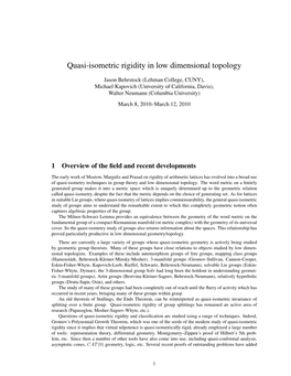 Quasi-Isometric Rigidity in Low Dimensional Topology