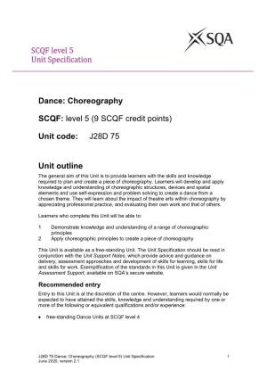 Dance: Choreography SCQF: Level 5