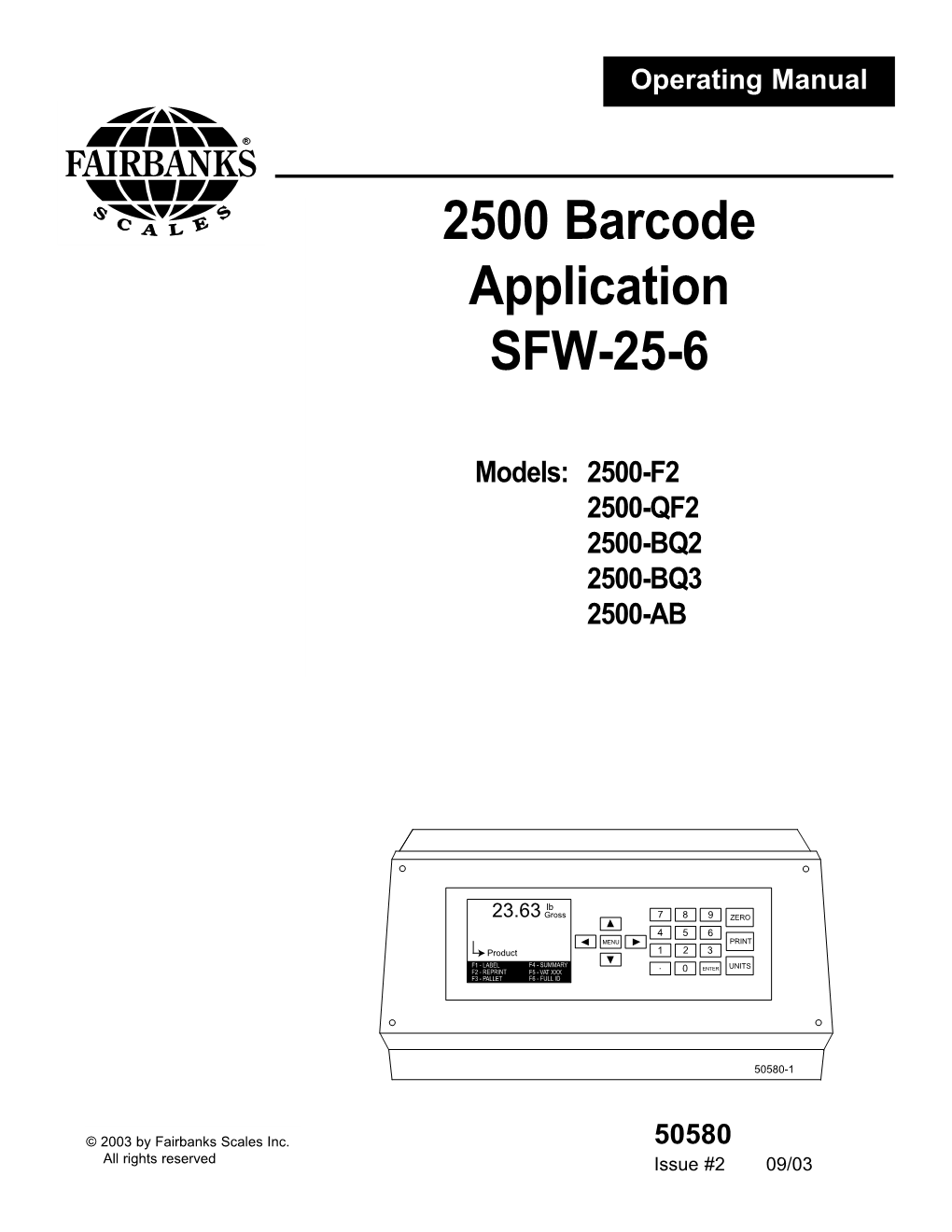 2500 Barcode Application SFW-25-6