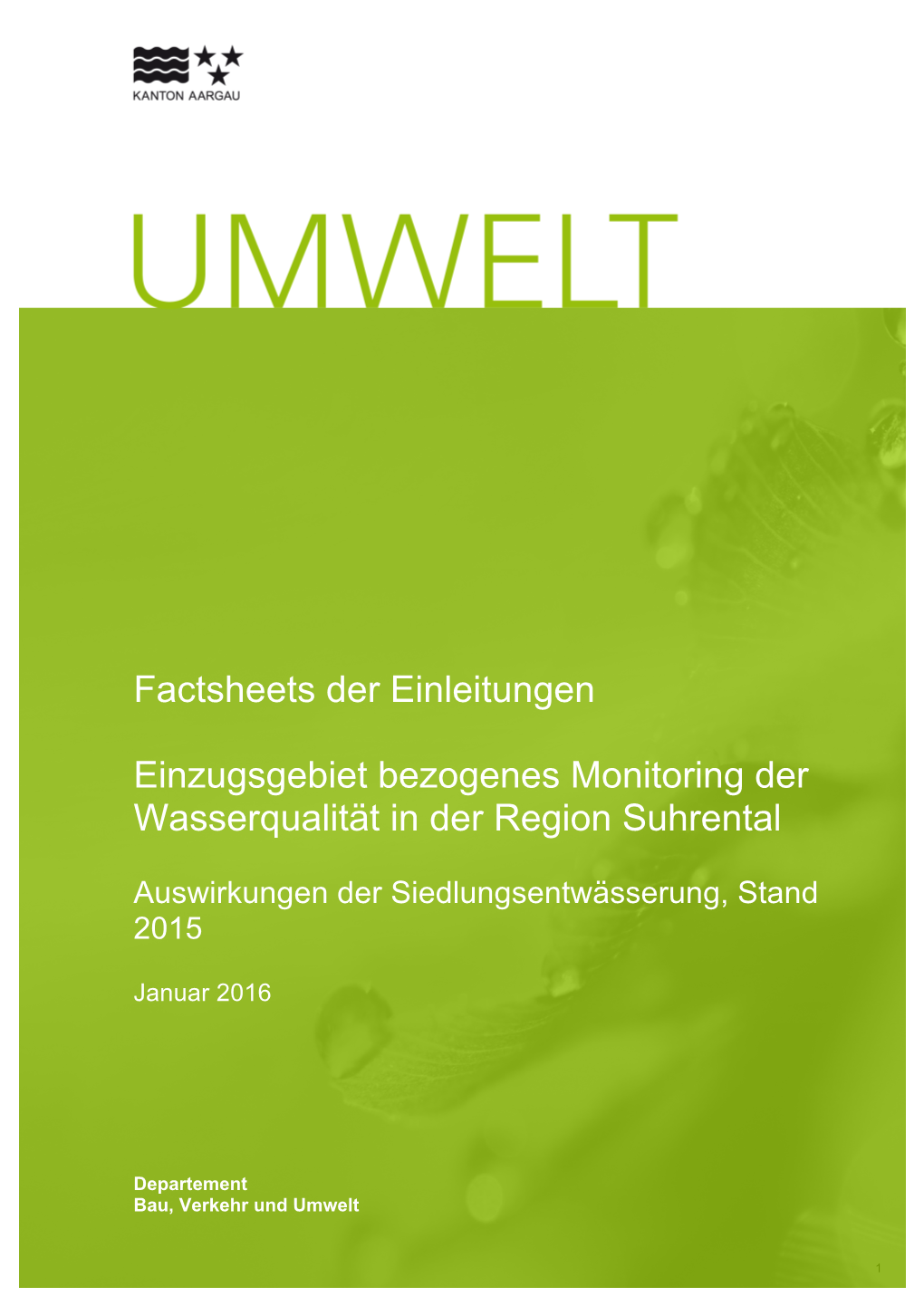 Factsheets Der Einleitungen Einzugsgebiet Bezogenes