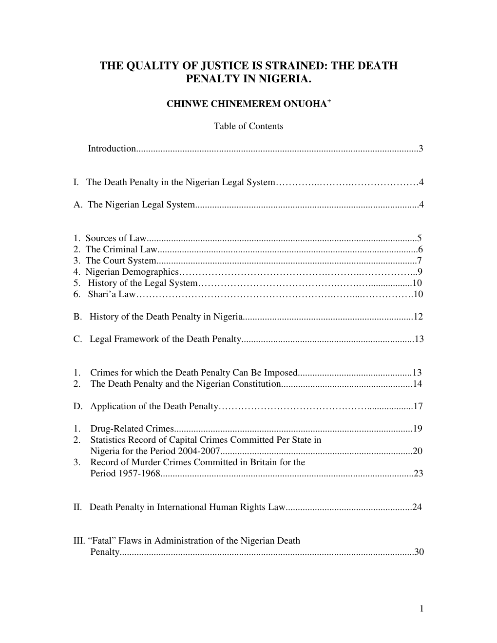 The Quality of Justice Is Strained: the Death Penalty in Nigeria