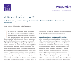 A Peace Plan for Syria IV