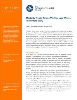 Mortality Trends Among Working-Age Whites: the Untold Story
