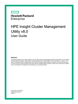 HPE Insight Cluster Management Utility V8.0 User Guide