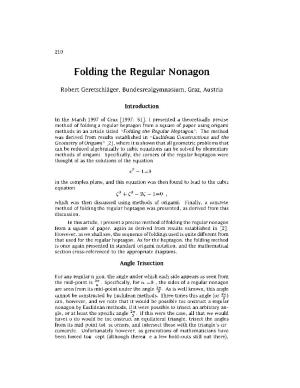Folding the Regular Nonagon