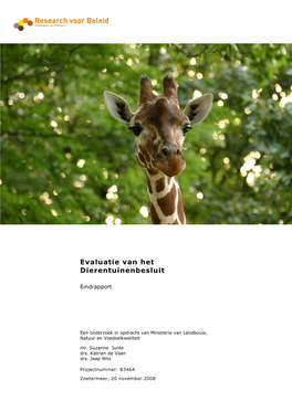 Evaluatie Van Het Dierentuinenbesluit