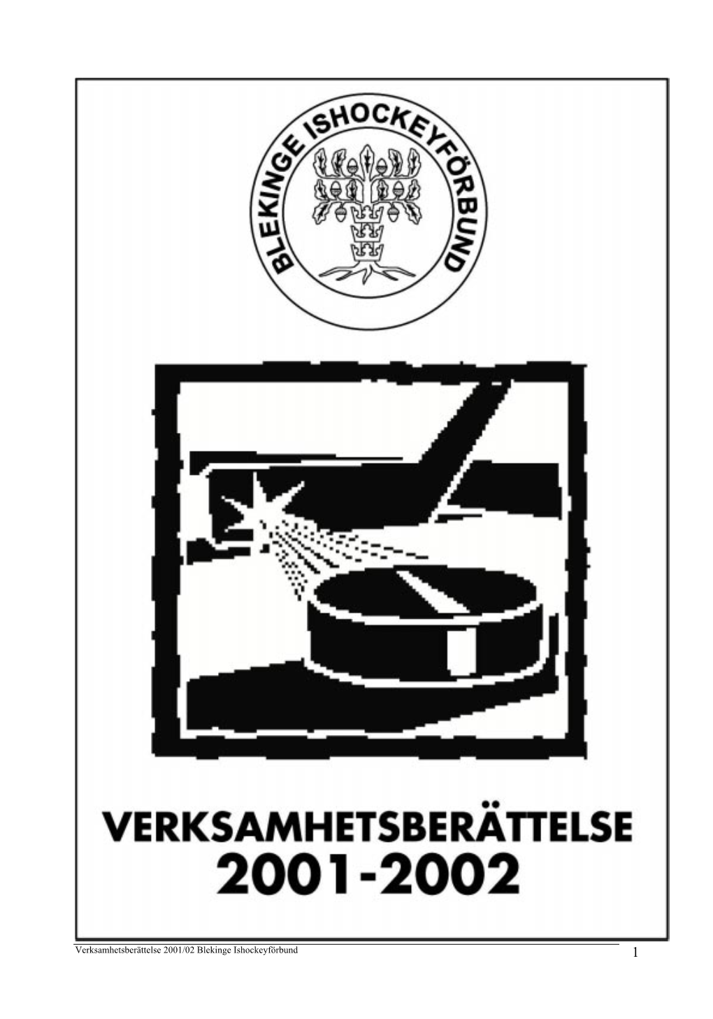 Verksamhetsberättelse 2001/02 Blekinge Ishockeyförbund