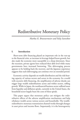 Redistributive Monetary Policy