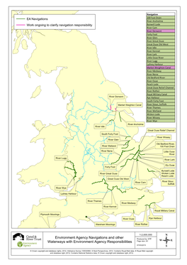 Environment Agency Navigations and Other Waterways with Environment Agency Responsibilities