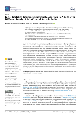 Facial Imitation Improves Emotion Recognition in Adults with Different Levels of Sub-Clinical Autistic Traits