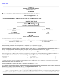 Acushnet Holdings Corp. (Exact Name of Registrant As Specified in Its Charter)
