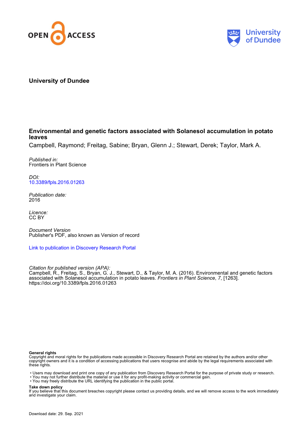 Environmental and Genetic Factors Associated with Solanesol