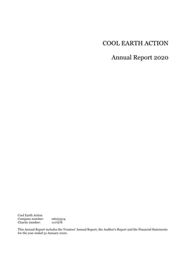 COOL EARTH ACTION Annual Report 2020