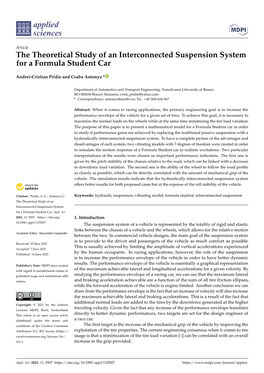 The Theoretical Study of an Interconnected Suspension System for a Formula Student Car