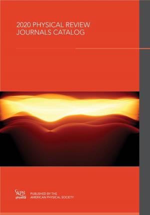 2020 Physical Review Journals Catalog