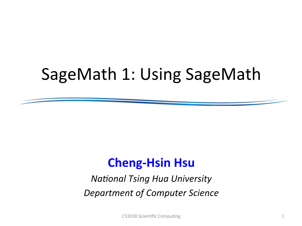 Using Sagemath