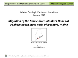 Migration of the Morse River Into Back Dunes at Popham Beach State Park, Phippsburg, Maine