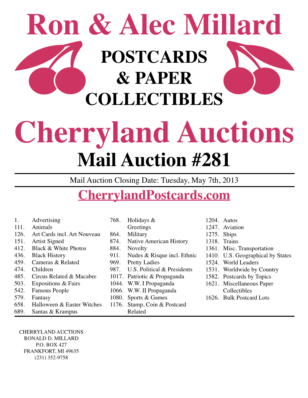 POSTCARDS & PAPER COLLECTIBLES Cherryland