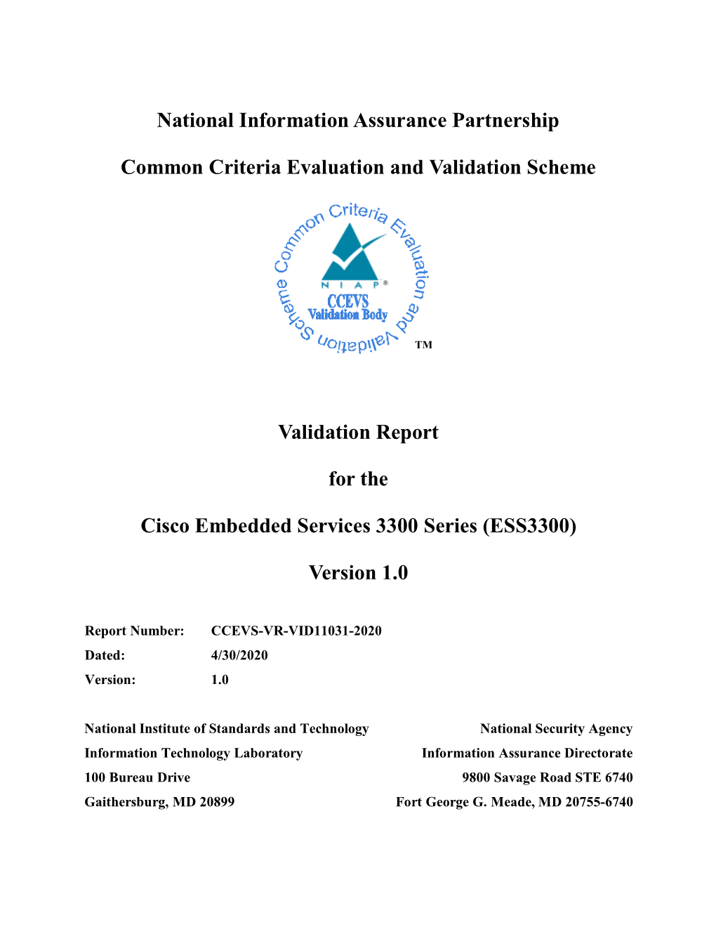 National Information Assurance Partnership Common Criteria