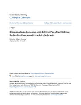 Reconstructing a Centennial-Scale Extreme Paleoflood History of the Pee Dee River Using Oxbow Lake Sediments