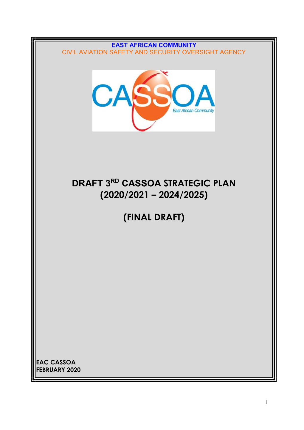 Draft 3Rd Cassoa Strategic Plan (2020/2021 – 2024/2025) (Final Draft)
