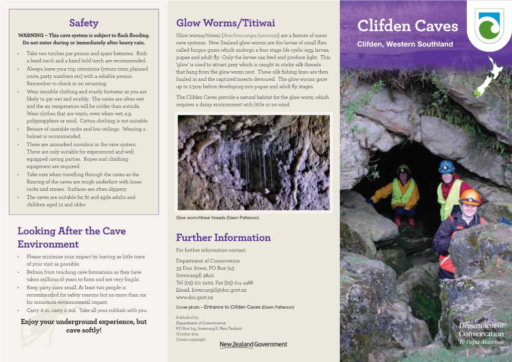 Clifden Caves Brochure