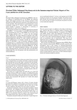 Proximal White Subungual Onychomycosis in the Immunocompetent Patient: Report of Two Cases and Review of the Literature