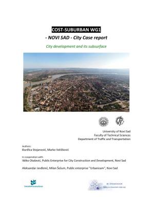 NOVI SAD - City Case Report City Development and Its Subsurface