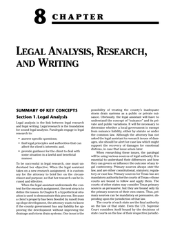 Legal Analysis, Research, and Writing