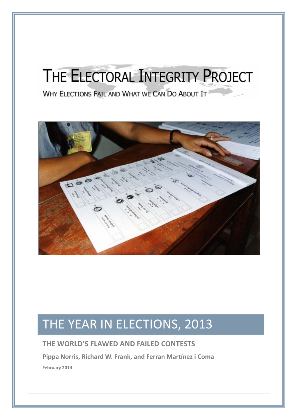 The Year in Elections, 2013