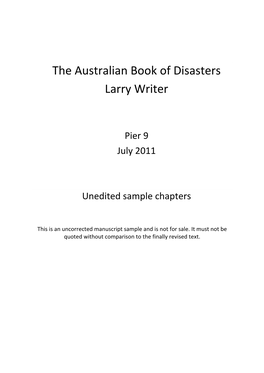 The Australian Book of Disasters Larry Writer