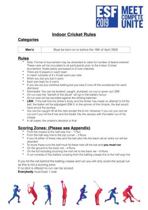 Cricket Rules Categories