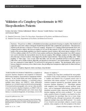 Validation of a Cataplexy Questionnaire in 983 Sleep-Disorders Patients