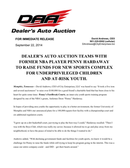 Dealer's Auto Auction Teams with Former Nba Player