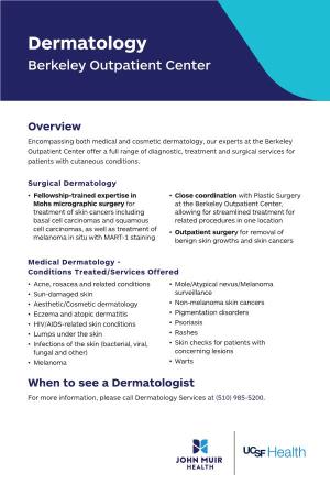 Dermatology at the Berkeley Outpatient Center