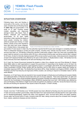 YEMEN: Flash Floods Flash Update No