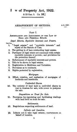 W of Property Act, 1922. & 13 Quo