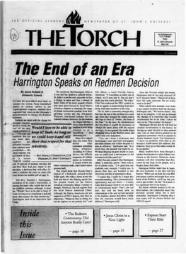 Thelorch the End of an Era Harrington Speaks on Redmen Decision