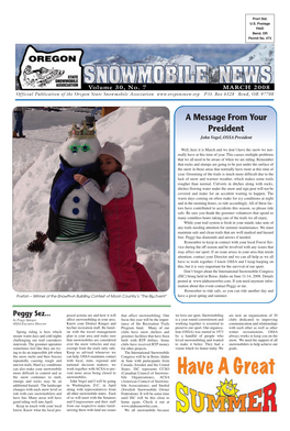 Oregon Snowmobile News March 2008