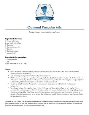 Oatmeal Pancake Mix