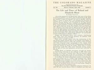 COLORADO MAGAZINE Published Quarterly by the State Historical Society of Colorado Vol