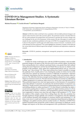 COVID-19 in Management Studies: a Systematic Literature Review