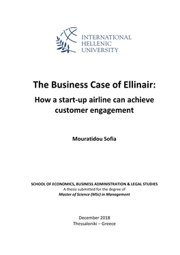 The Business Case of Ellinair: How a Start-Up Airline Can Achieve Customer Engagement