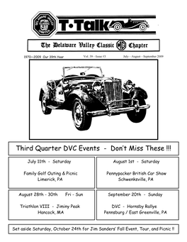Third Quarter DVC Events - Don’T Miss These !!!